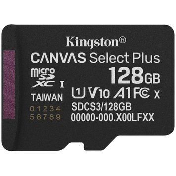 Карта памяти Kingston MicroSDXC 128GB UHS-I Class 10 (SDCS3/128GBSP) 000060176 фото