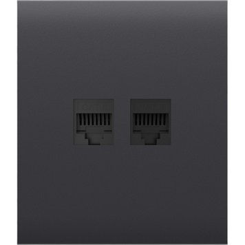 Передня панель для вбудованої інтернет-розетки Ajax CenterCover (LAN) Graphite (126199.318.GP) 000058917 фото