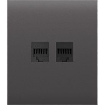 Передня панель для вбудованої інтернет-розетки Ajax CenterCover (LAN) Grey (126198.318.GR) 000058916 фото