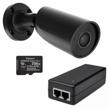 Комплект IP-камера Ajax BulletCam (2.8 мм) 5 Мп Black + блок живлення PoE Atis + карта пам&rsquo;яті Kingston 256GB 000039295+000008213+000060179 фото