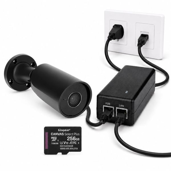 Комплект IP-камера Ajax BulletCam (2.8 мм) 5 Мп Black + блок живлення PoE Atis + карта пам&rsquo;яті Kingston 256GB 000039295+000008213+000060179 фото