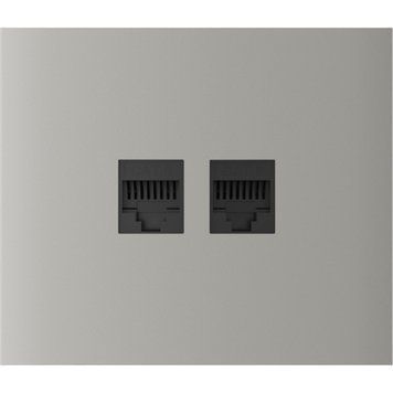 Центральна панель для вбудованої інтернет-розетки Ajax CenterCover (LAN) vertical Oyster (126209.318.OY) 000059102 фото