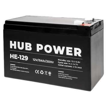 Акумулятор 12В 9 Аг для ДБЖ Hub Power FEP-129