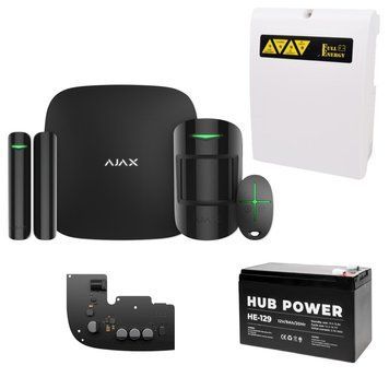 Комплект бездротової сигналізації Ajax StarterKit black 2 + ББЖ для тривалої автономної роботи